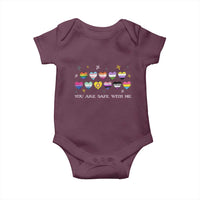 You Are Safe With Me Baby Onesie LGBTQ Support Rainbow Flags Ally