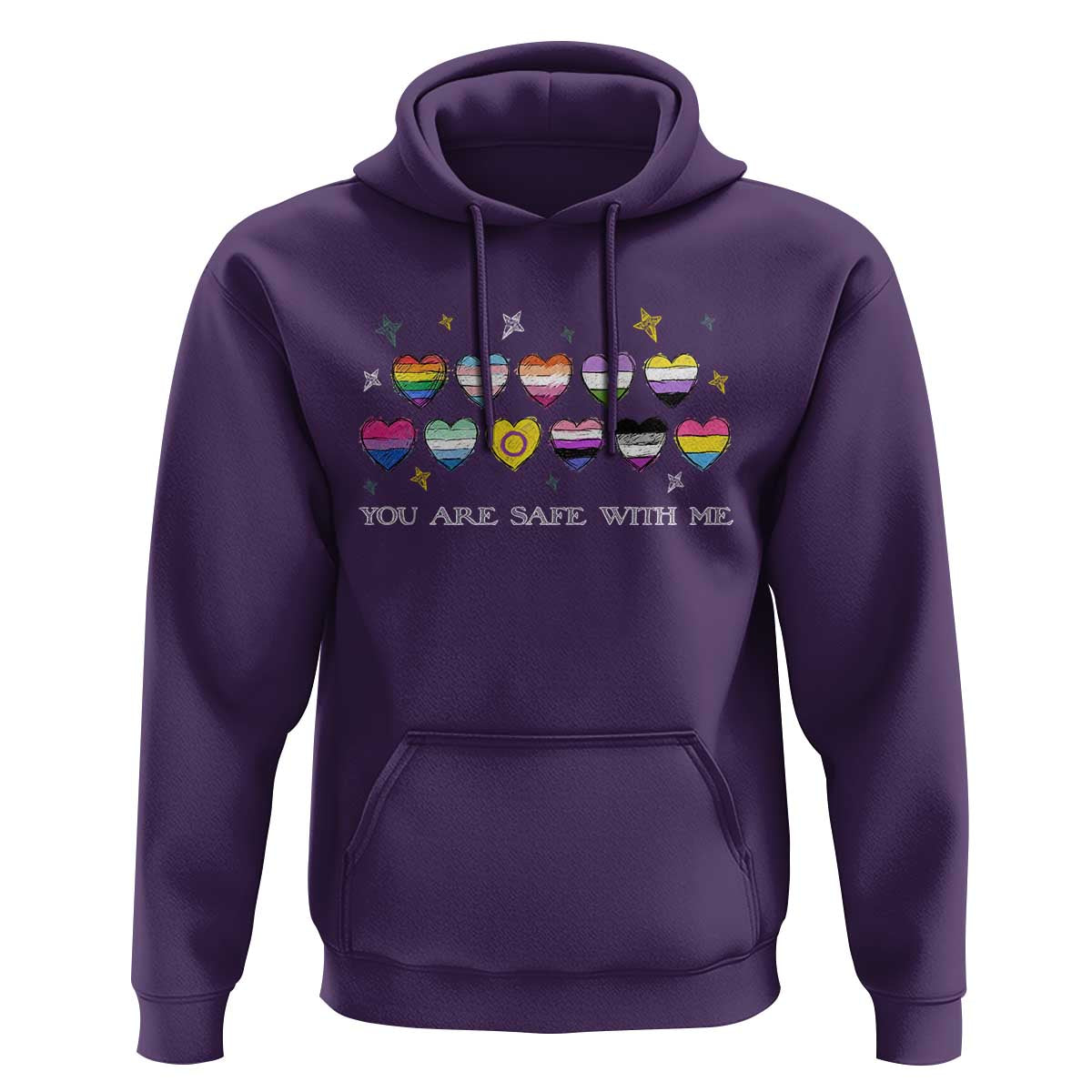 You Are Safe With Me Hoodie LGBTQ Support Rainbow Flags Ally