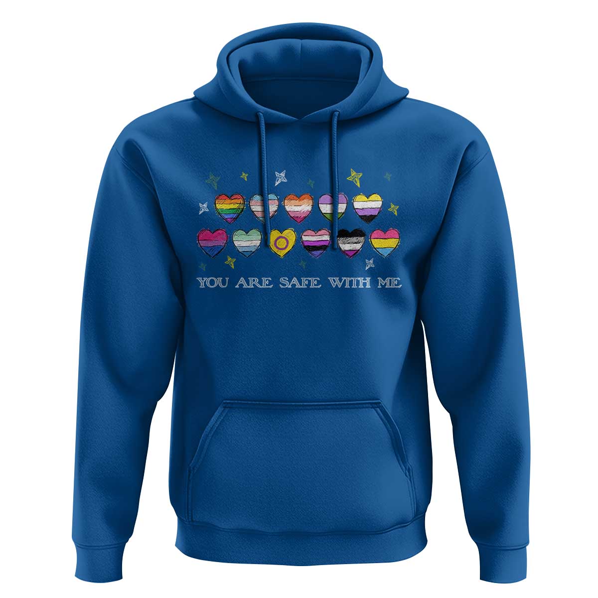 You Are Safe With Me Hoodie LGBTQ Support Rainbow Flags Ally