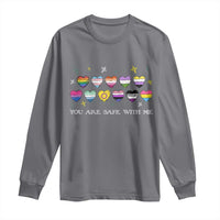 You Are Safe With Me Long Sleeve Shirt LGBTQ Support Rainbow Flags Ally