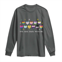 You Are Safe With Me Long Sleeve Shirt LGBTQ Support Rainbow Flags Ally