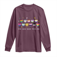 You Are Safe With Me Long Sleeve Shirt LGBTQ Support Rainbow Flags Ally