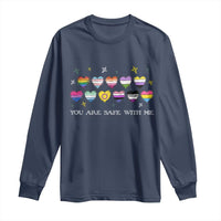 You Are Safe With Me Long Sleeve Shirt LGBTQ Support Rainbow Flags Ally