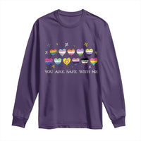 You Are Safe With Me Long Sleeve Shirt LGBTQ Support Rainbow Flags Ally