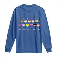 You Are Safe With Me Long Sleeve Shirt LGBTQ Support Rainbow Flags Ally
