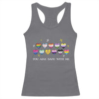You Are Safe With Me Racerback Tank Top LGBTQ Support Rainbow Flags Ally