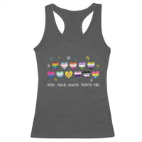 You Are Safe With Me Racerback Tank Top LGBTQ Support Rainbow Flags Ally