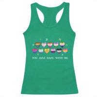 You Are Safe With Me Racerback Tank Top LGBTQ Support Rainbow Flags Ally
