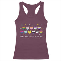 You Are Safe With Me Racerback Tank Top LGBTQ Support Rainbow Flags Ally