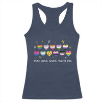 You Are Safe With Me Racerback Tank Top LGBTQ Support Rainbow Flags Ally