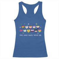 You Are Safe With Me Racerback Tank Top LGBTQ Support Rainbow Flags Ally