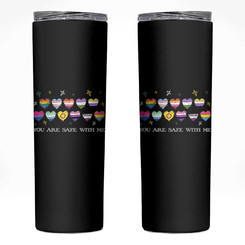 You Are Safe With Me Skinny Tumbler LGBTQ Support Rainbow Flags Ally