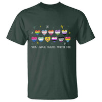 You Are Safe With Me T Shirt LGBTQ Support Rainbow Flags Ally