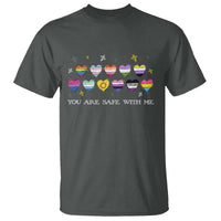 You Are Safe With Me T Shirt LGBTQ Support Rainbow Flags Ally