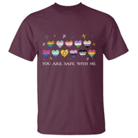 You Are Safe With Me T Shirt LGBTQ Support Rainbow Flags Ally