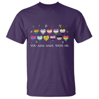 You Are Safe With Me T Shirt LGBTQ Support Rainbow Flags Ally