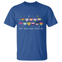 You Are Safe With Me T Shirt LGBTQ Support Rainbow Flags Ally