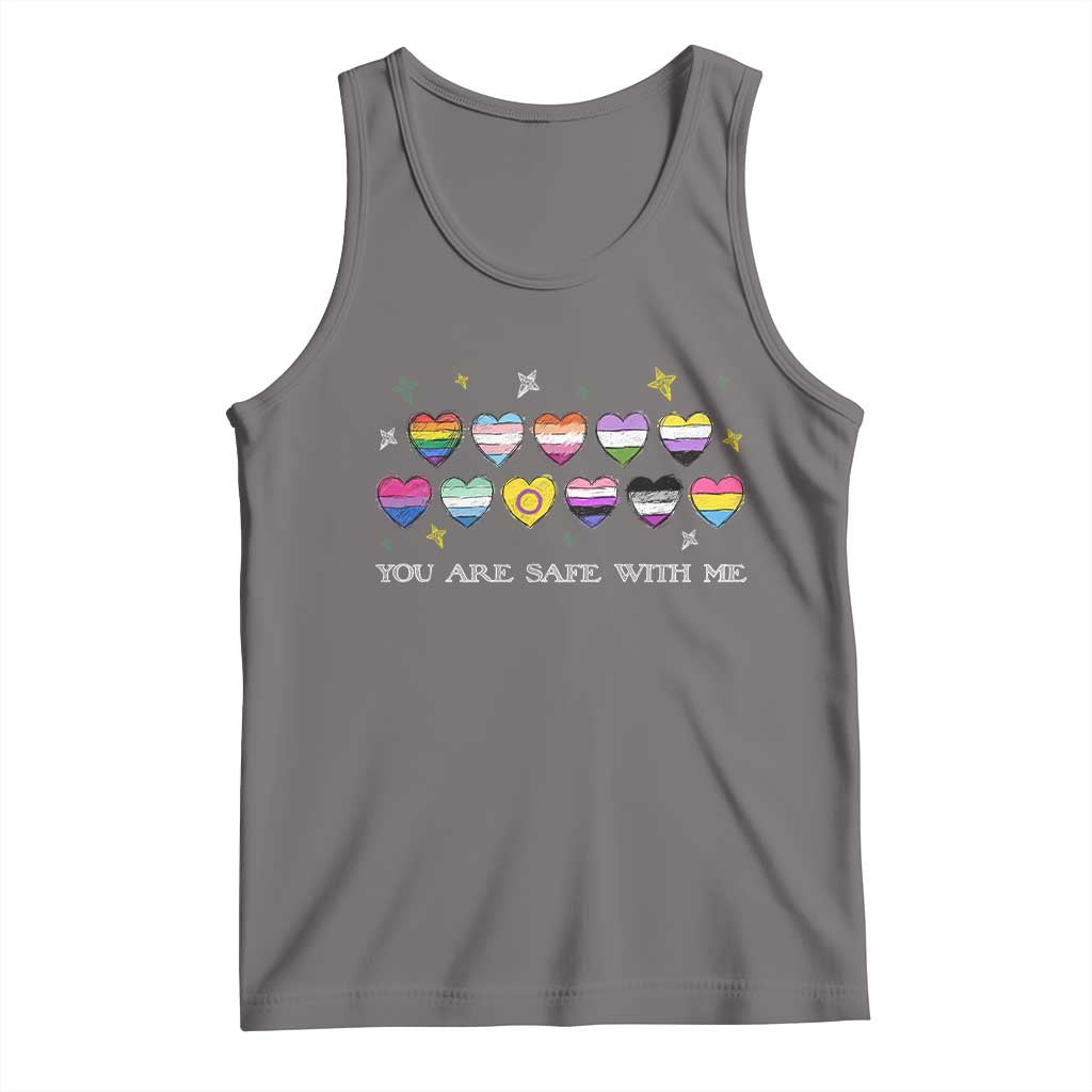 You Are Safe With Me Tank Top LGBTQ Support Rainbow Flags Ally
