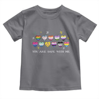 You Are Safe With Me Toddler T Shirt LGBTQ Support Rainbow Flags Ally