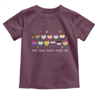 You Are Safe With Me Toddler T Shirt LGBTQ Support Rainbow Flags Ally