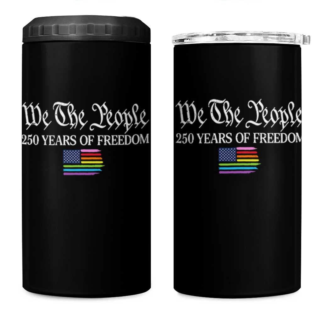 We The People Means Everyone 4 in 1 Can Cooler Tumbler LGBTQ Gay Pride Rainbow Flags