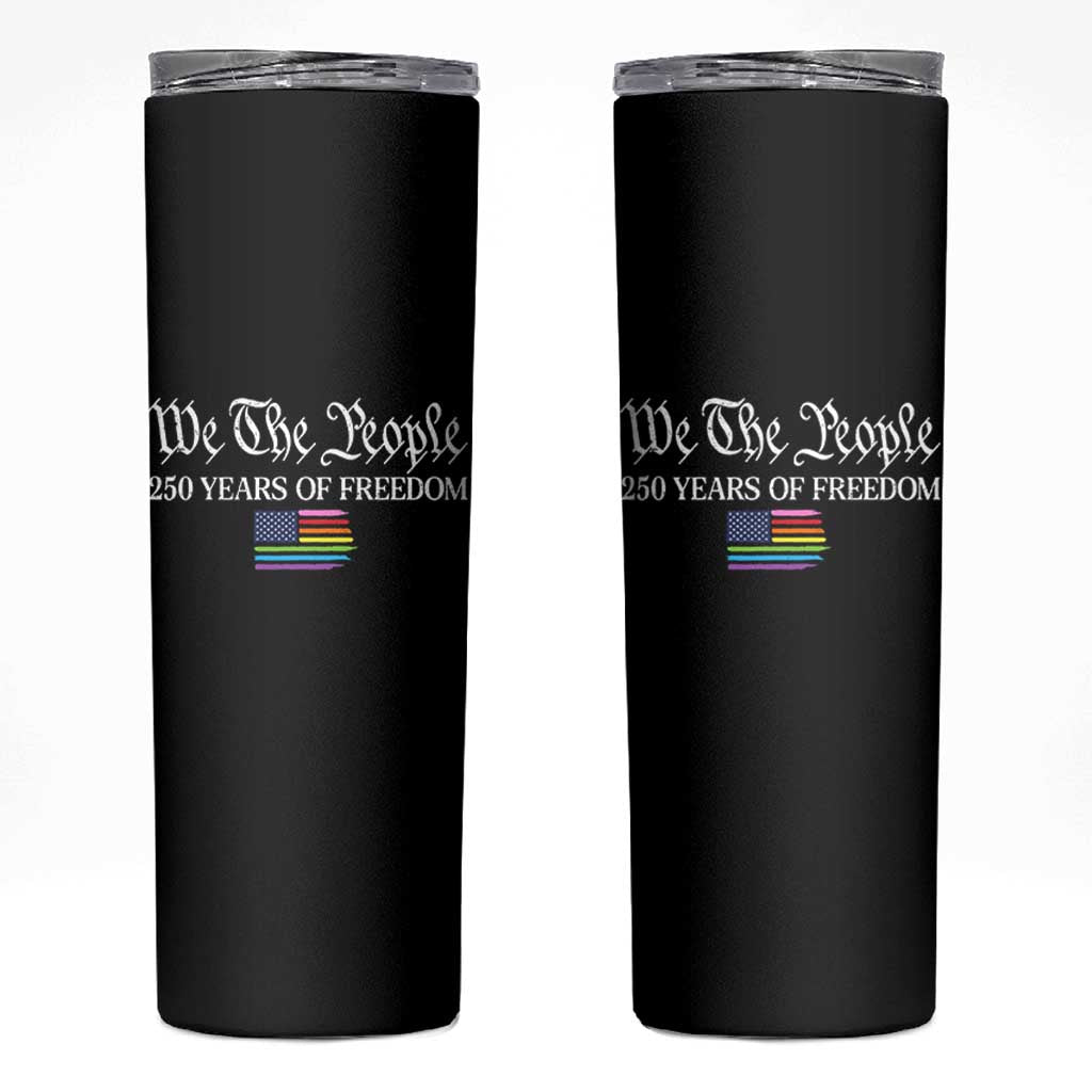 We The People Means Everyone Skinny Tumbler LGBTQ Gay Pride Rainbow Flags