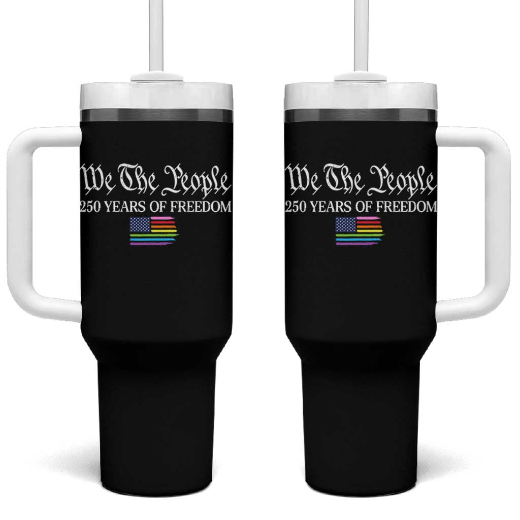 We The People Means Everyone Tumbler With Handle LGBTQ Gay Pride Rainbow Flags