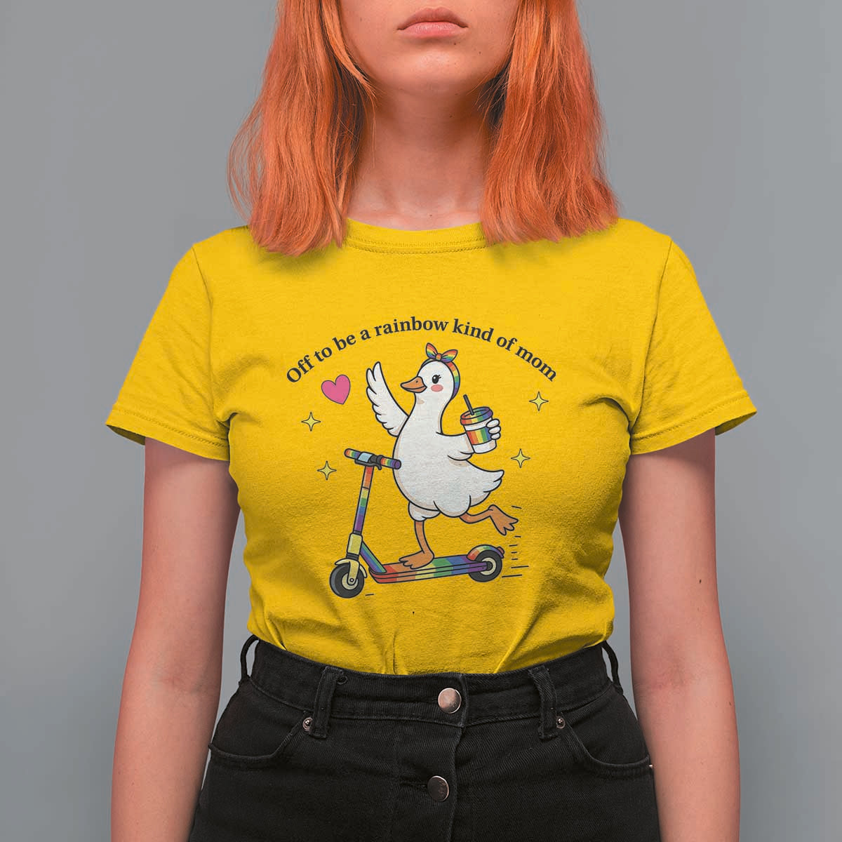 Off To Be Rainbow Kind Of Mom T Shirt For Women LGBTQ Goose Mom Rainbow