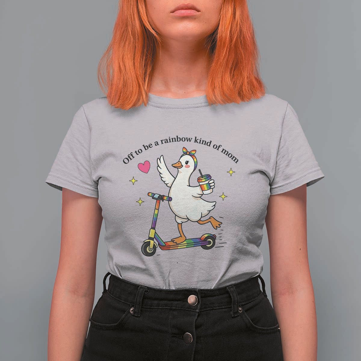 Off To Be Rainbow Kind Of Mom T Shirt For Women LGBTQ Goose Mom Rainbow