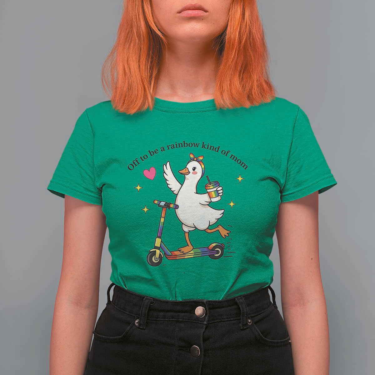 Off To Be Rainbow Kind Of Mom T Shirt For Women LGBTQ Goose Mom Rainbow