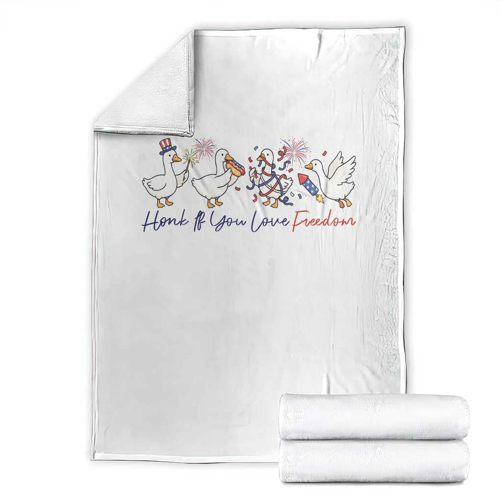 Silly Goose 4th of July Throw Blanket Honk If You Love Freedom