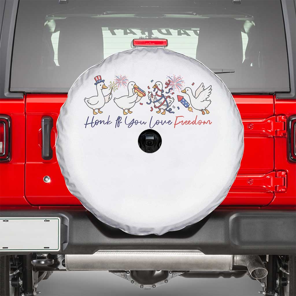 Silly Goose 4th of July Spare Tire Cover Honk If You Love Freedom