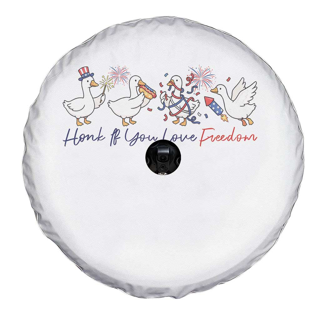 Silly Goose 4th of July Spare Tire Cover Honk If You Love Freedom
