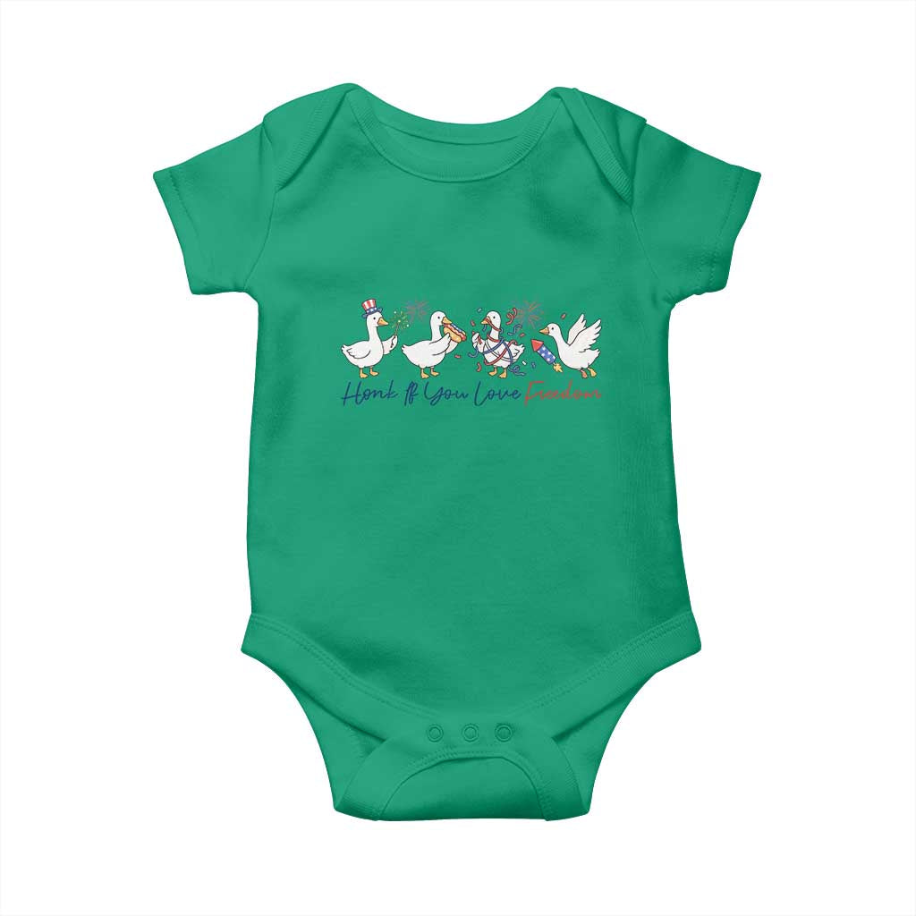 Silly Goose 4th of July Baby Onesie Honk If You Love Freedom