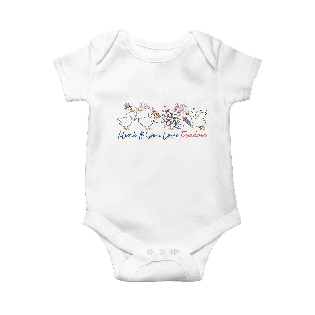 Silly Goose 4th of July Baby Onesie Honk If You Love Freedom