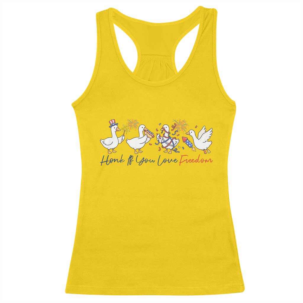 Silly Goose 4th of July Racerback Tank Top Honk If You Love Freedom
