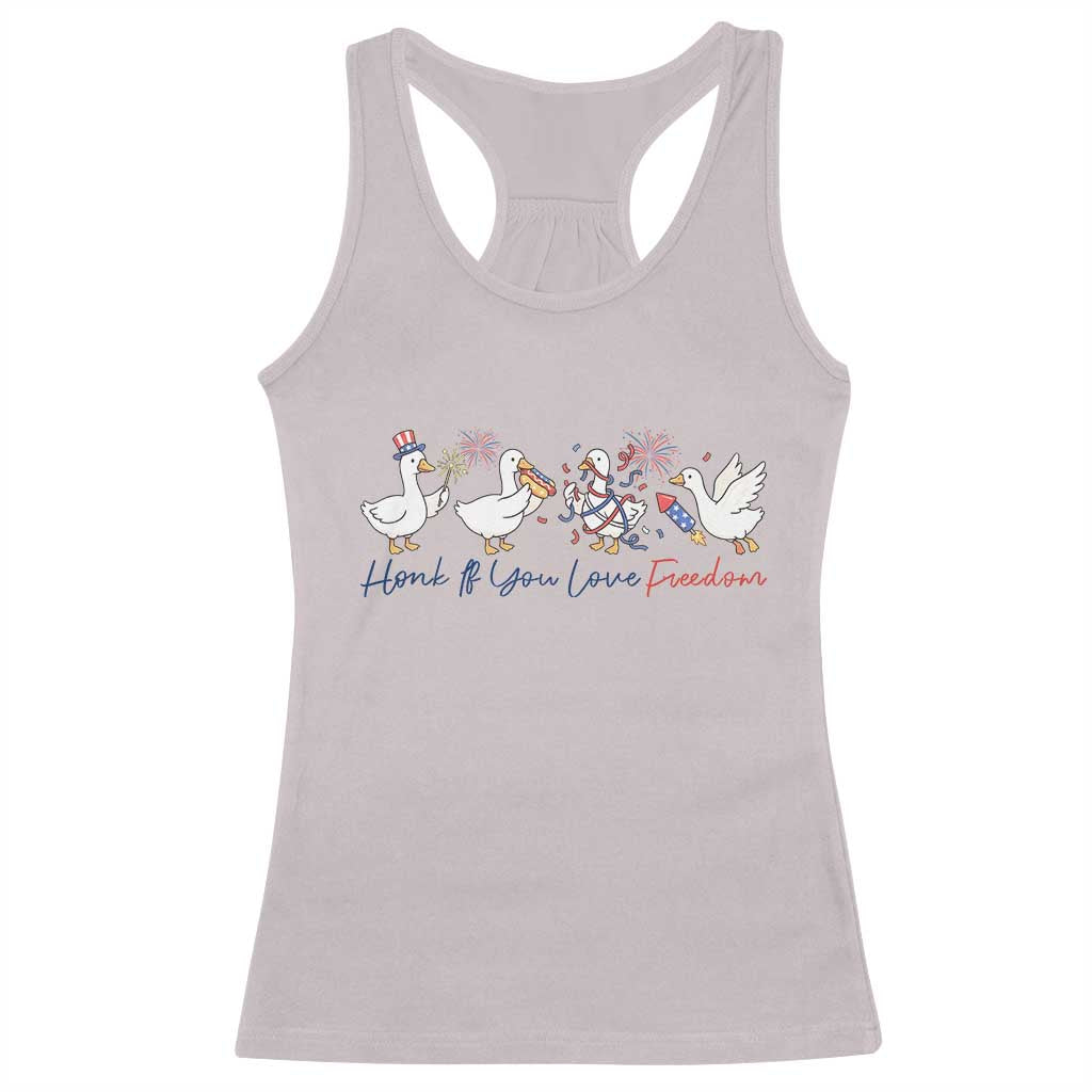 Silly Goose 4th of July Racerback Tank Top Honk If You Love Freedom