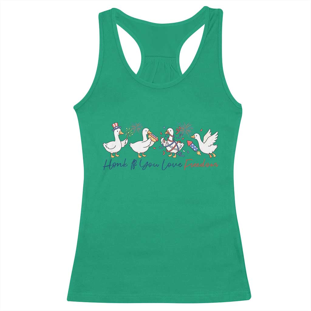 Silly Goose 4th of July Racerback Tank Top Honk If You Love Freedom