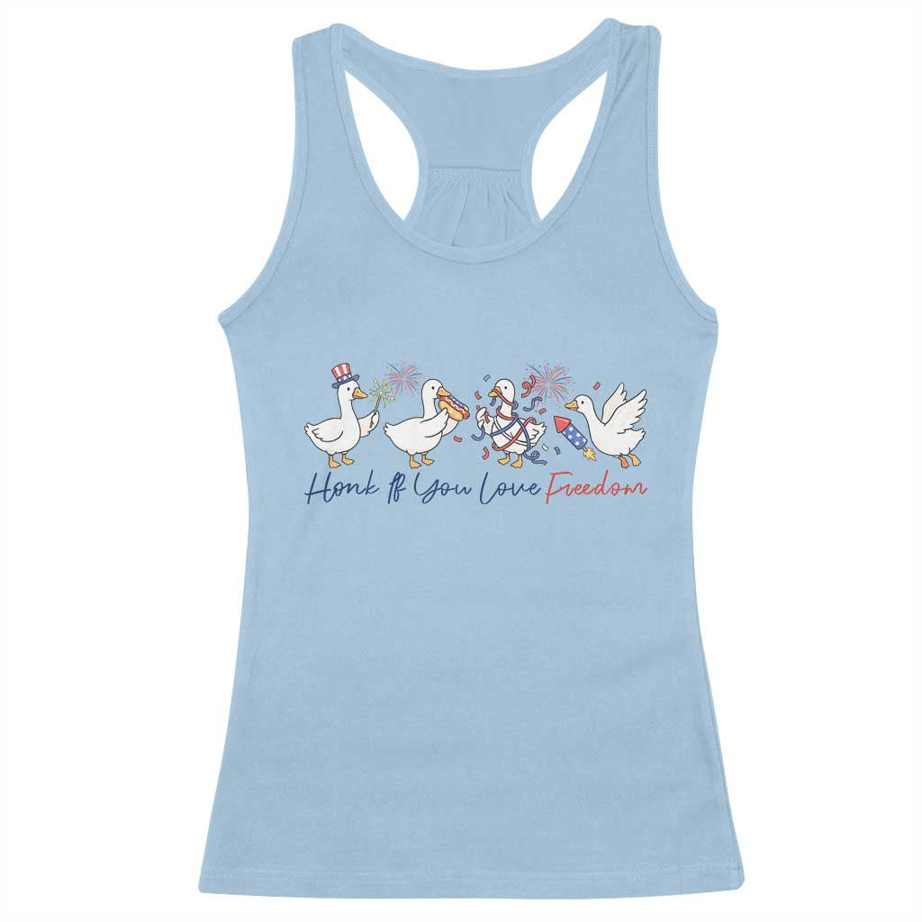 Silly Goose 4th of July Racerback Tank Top Honk If You Love Freedom
