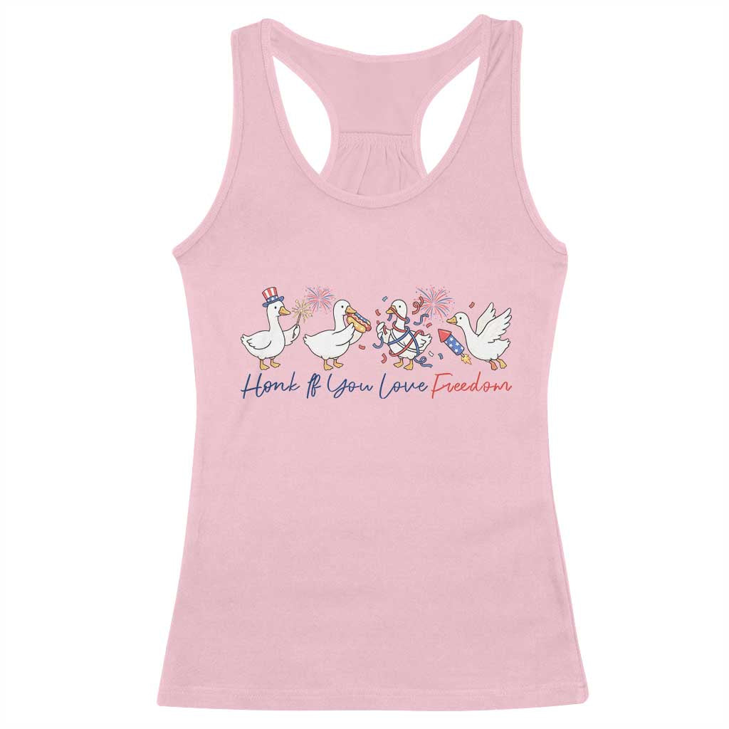 Silly Goose 4th of July Racerback Tank Top Honk If You Love Freedom