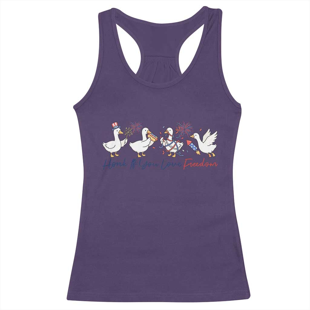 Silly Goose 4th of July Racerback Tank Top Honk If You Love Freedom