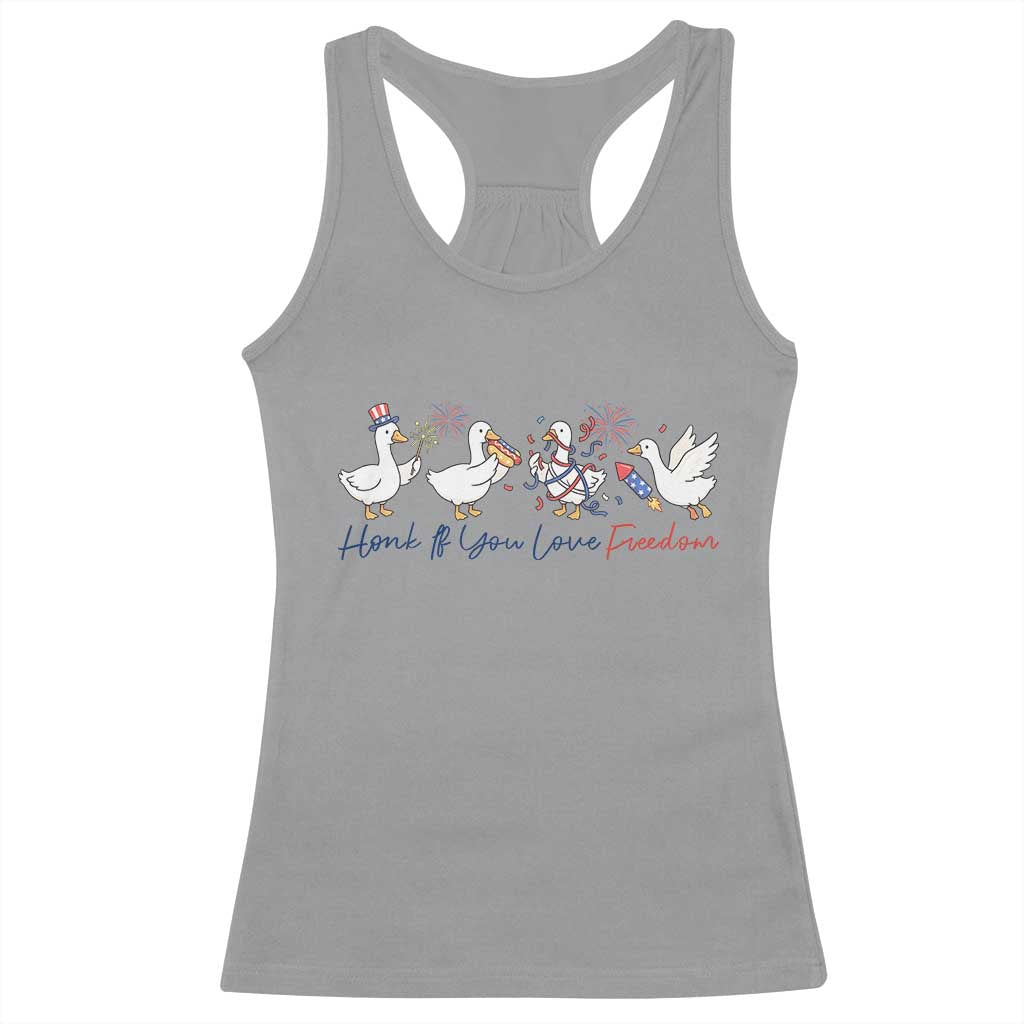 Silly Goose 4th of July Racerback Tank Top Honk If You Love Freedom