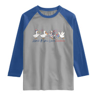 Silly Goose 4th of July Raglan Shirt Honk If You Love Freedom