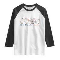 Silly Goose 4th of July Raglan Shirt Honk If You Love Freedom