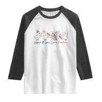 Silly Goose 4th of July Raglan Shirt Honk If You Love Freedom