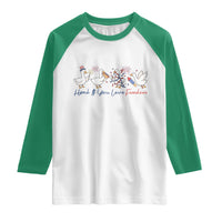 Silly Goose 4th of July Raglan Shirt Honk If You Love Freedom