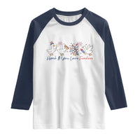 Silly Goose 4th of July Raglan Shirt Honk If You Love Freedom