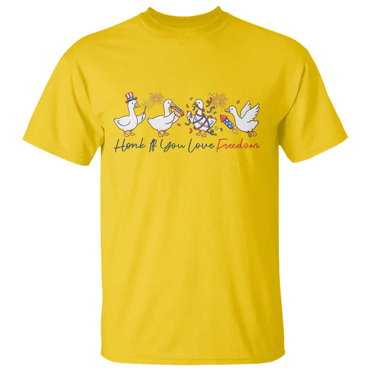 Silly Goose 4th of July T Shirt Honk If You Love Freedom