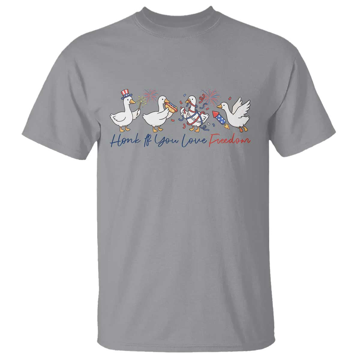 Silly Goose 4th of July T Shirt Honk If You Love Freedom