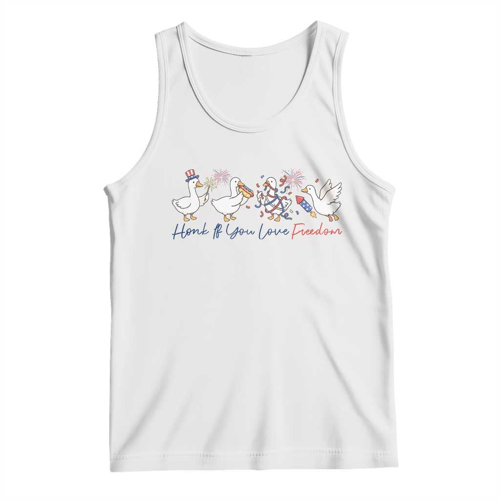 Silly Goose 4th of July Tank Top Honk If You Love Freedom